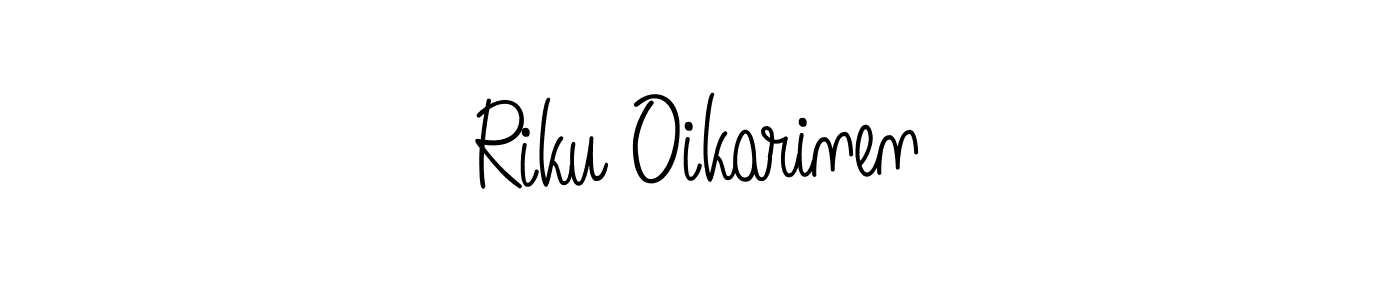 Use a signature maker to create a handwritten signature online. With this signature software, you can design (Angelique-Rose-font-FFP) your own signature for name Riku Oikarinen. Riku Oikarinen signature style 5 images and pictures png
