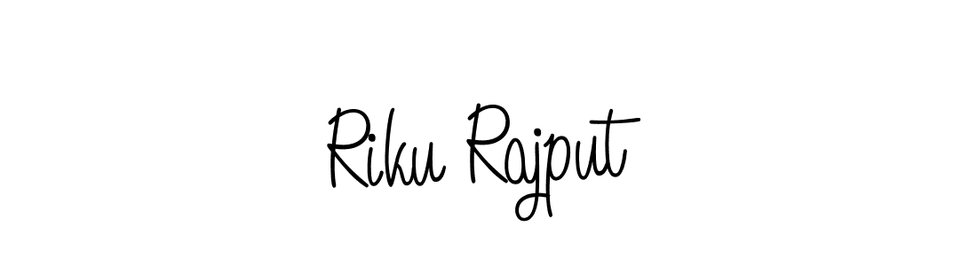 You should practise on your own different ways (Angelique-Rose-font-FFP) to write your name (Riku Rajput) in signature. don't let someone else do it for you. Riku Rajput signature style 5 images and pictures png