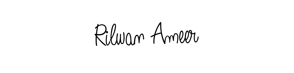 Make a beautiful signature design for name Rilwan Ameer. With this signature (Angelique-Rose-font-FFP) style, you can create a handwritten signature for free. Rilwan Ameer signature style 5 images and pictures png