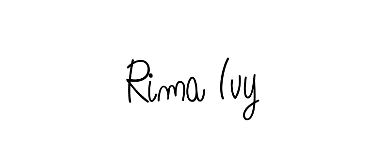 You should practise on your own different ways (Angelique-Rose-font-FFP) to write your name (Rima Ivy) in signature. don't let someone else do it for you. Rima Ivy signature style 5 images and pictures png