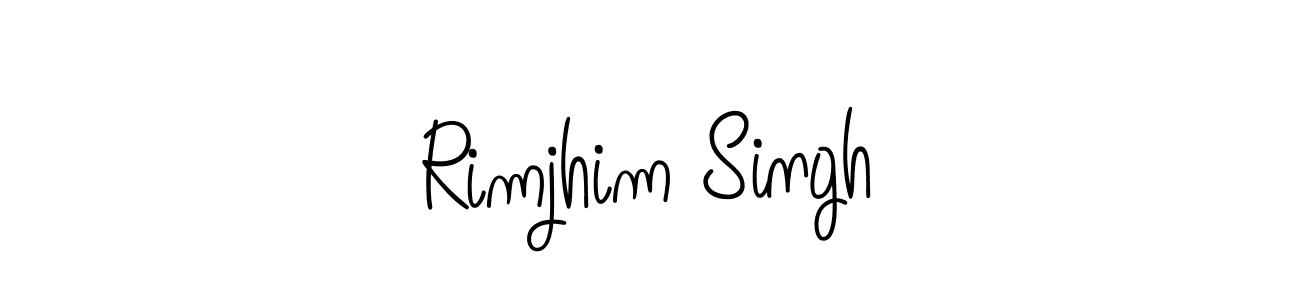 You should practise on your own different ways (Angelique-Rose-font-FFP) to write your name (Rimjhim Singh) in signature. don't let someone else do it for you. Rimjhim Singh signature style 5 images and pictures png