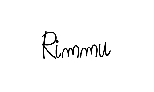 Make a beautiful signature design for name Rimmu. With this signature (Angelique-Rose-font-FFP) style, you can create a handwritten signature for free. Rimmu signature style 5 images and pictures png