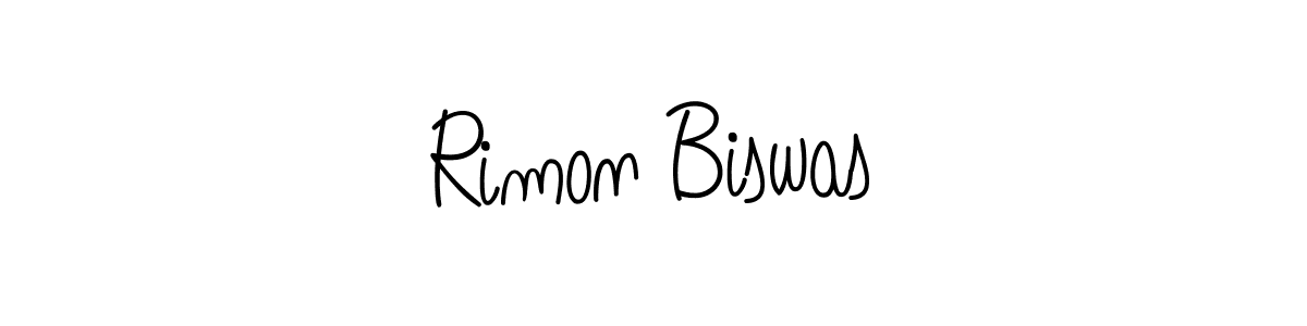 Use a signature maker to create a handwritten signature online. With this signature software, you can design (Angelique-Rose-font-FFP) your own signature for name Rimon Biswas. Rimon Biswas signature style 5 images and pictures png