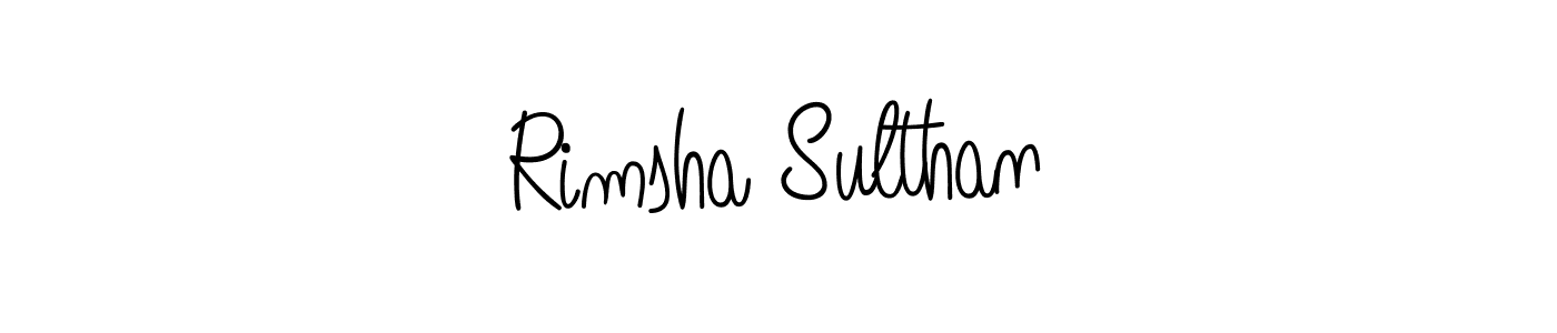 How to make Rimsha Sulthan name signature. Use Angelique-Rose-font-FFP style for creating short signs online. This is the latest handwritten sign. Rimsha Sulthan signature style 5 images and pictures png