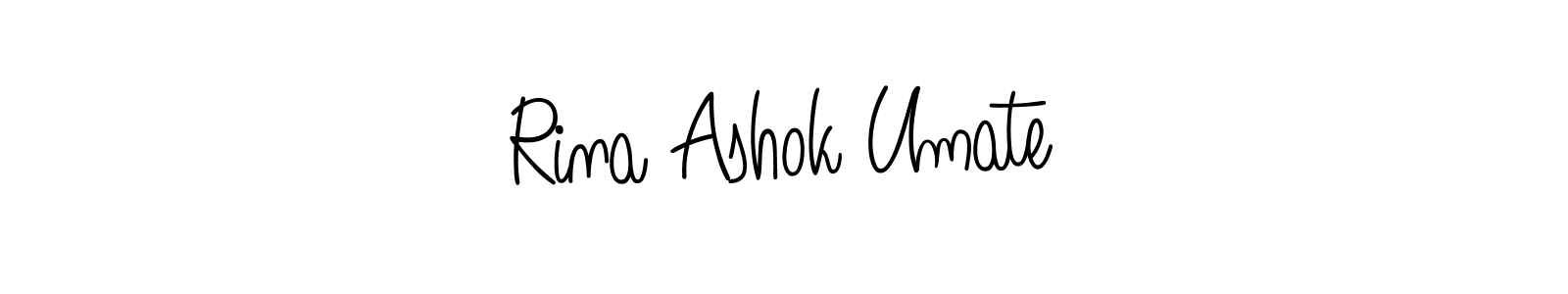 How to make Rina Ashok Umate name signature. Use Angelique-Rose-font-FFP style for creating short signs online. This is the latest handwritten sign. Rina Ashok Umate signature style 5 images and pictures png