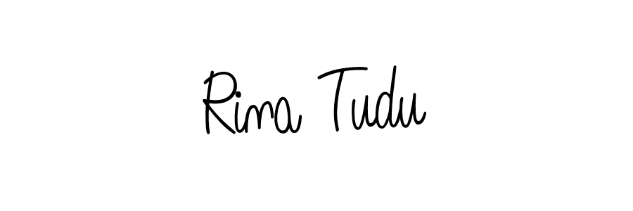 Make a beautiful signature design for name Rina Tudu. With this signature (Angelique-Rose-font-FFP) style, you can create a handwritten signature for free. Rina Tudu signature style 5 images and pictures png