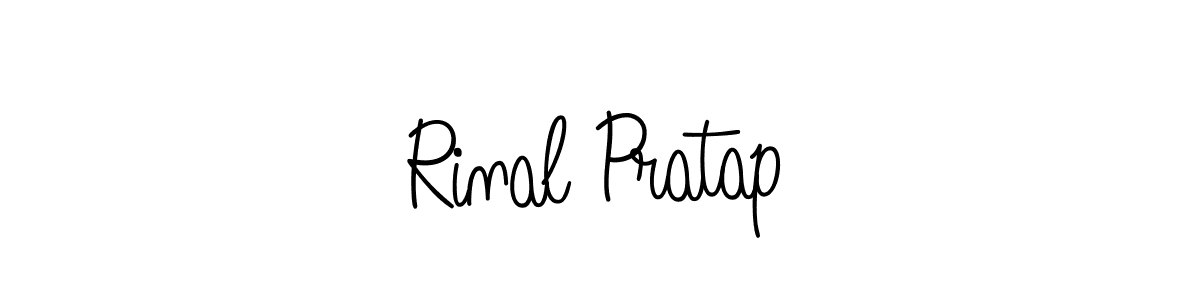 Rinal Pratap stylish signature style. Best Handwritten Sign (Angelique-Rose-font-FFP) for my name. Handwritten Signature Collection Ideas for my name Rinal Pratap. Rinal Pratap signature style 5 images and pictures png
