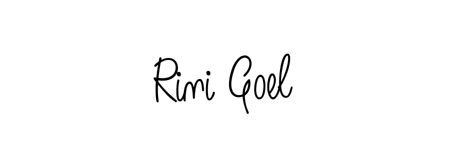 Use a signature maker to create a handwritten signature online. With this signature software, you can design (Angelique-Rose-font-FFP) your own signature for name Rini Goel. Rini Goel signature style 5 images and pictures png