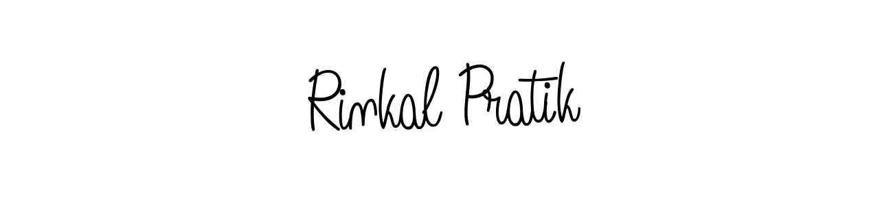 Use a signature maker to create a handwritten signature online. With this signature software, you can design (Angelique-Rose-font-FFP) your own signature for name Rinkal Pratik. Rinkal Pratik signature style 5 images and pictures png