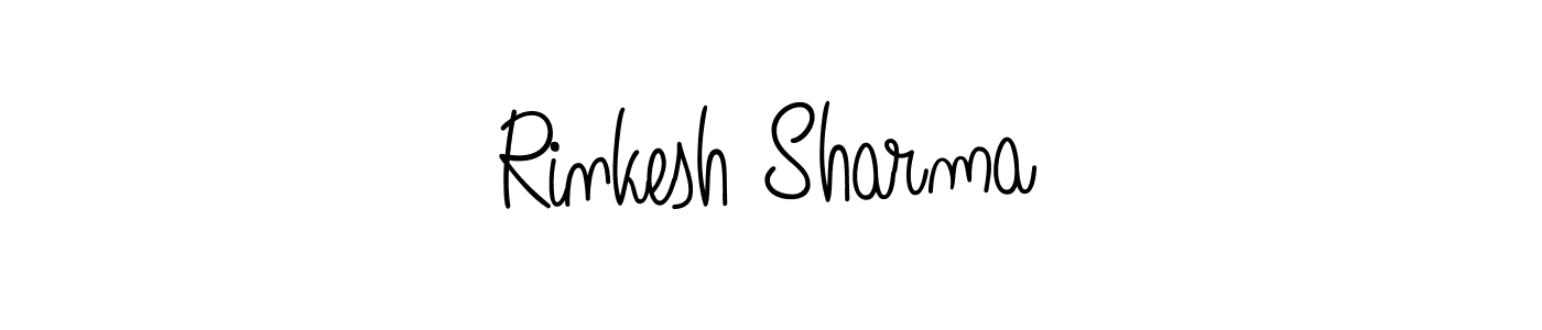 How to make Rinkesh Sharma name signature. Use Angelique-Rose-font-FFP style for creating short signs online. This is the latest handwritten sign. Rinkesh Sharma signature style 5 images and pictures png