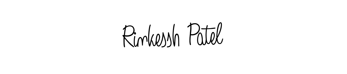 Use a signature maker to create a handwritten signature online. With this signature software, you can design (Angelique-Rose-font-FFP) your own signature for name Rinkessh Patel. Rinkessh Patel signature style 5 images and pictures png