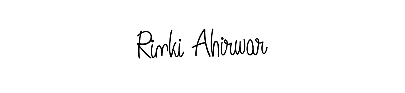 Use a signature maker to create a handwritten signature online. With this signature software, you can design (Angelique-Rose-font-FFP) your own signature for name Rinki Ahirwar. Rinki Ahirwar signature style 5 images and pictures png