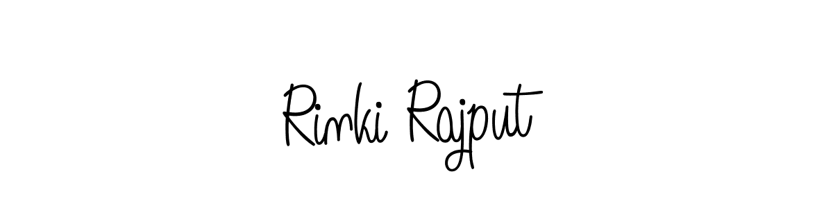 Make a beautiful signature design for name Rinki Rajput. With this signature (Angelique-Rose-font-FFP) style, you can create a handwritten signature for free. Rinki Rajput signature style 5 images and pictures png