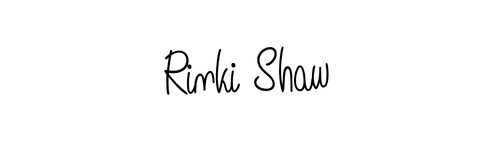 Make a beautiful signature design for name Rinki Shaw. With this signature (Angelique-Rose-font-FFP) style, you can create a handwritten signature for free. Rinki Shaw signature style 5 images and pictures png