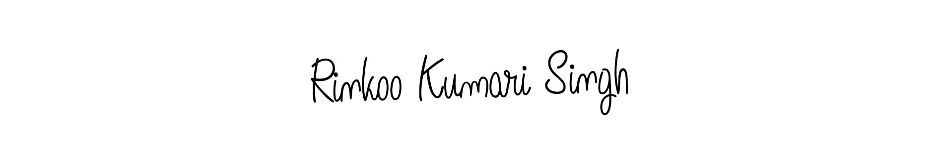 How to make Rinkoo Kumari Singh name signature. Use Angelique-Rose-font-FFP style for creating short signs online. This is the latest handwritten sign. Rinkoo Kumari Singh signature style 5 images and pictures png