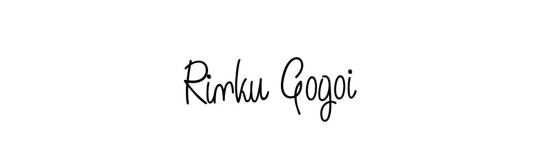The best way (Angelique-Rose-font-FFP) to make a short signature is to pick only two or three words in your name. The name Rinku Gogoi include a total of six letters. For converting this name. Rinku Gogoi signature style 5 images and pictures png