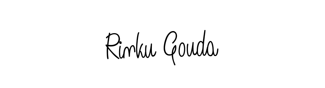 Create a beautiful signature design for name Rinku Gouda. With this signature (Angelique-Rose-font-FFP) fonts, you can make a handwritten signature for free. Rinku Gouda signature style 5 images and pictures png