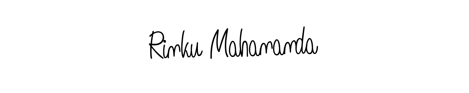 The best way (Angelique-Rose-font-FFP) to make a short signature is to pick only two or three words in your name. The name Rinku Mahananda include a total of six letters. For converting this name. Rinku Mahananda signature style 5 images and pictures png