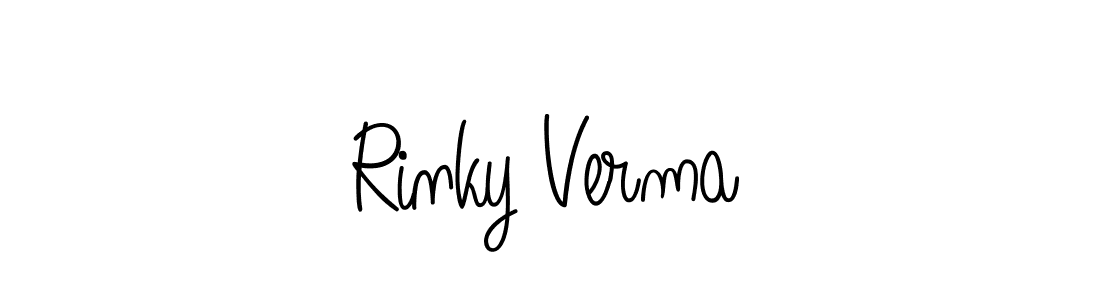 You should practise on your own different ways (Angelique-Rose-font-FFP) to write your name (Rinky Verma) in signature. don't let someone else do it for you. Rinky Verma signature style 5 images and pictures png