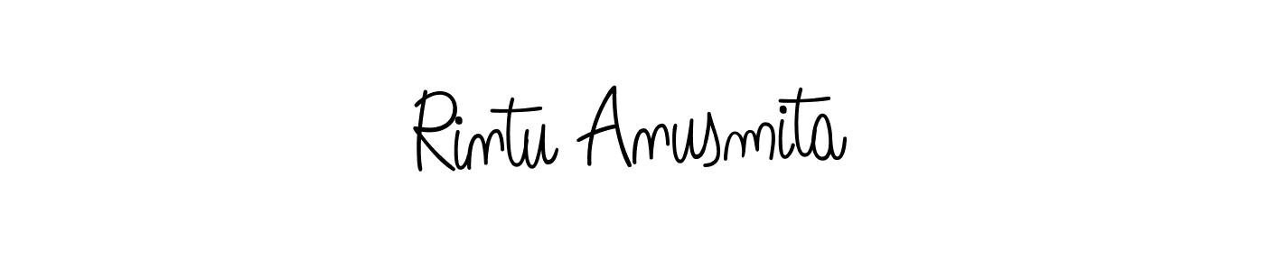 Also we have Rintu Anusmita name is the best signature style. Create professional handwritten signature collection using Angelique-Rose-font-FFP autograph style. Rintu Anusmita signature style 5 images and pictures png