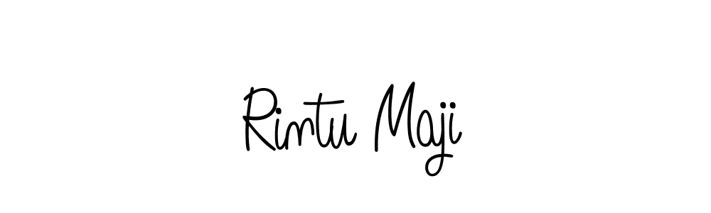 Make a beautiful signature design for name Rintu Maji. With this signature (Angelique-Rose-font-FFP) style, you can create a handwritten signature for free. Rintu Maji signature style 5 images and pictures png