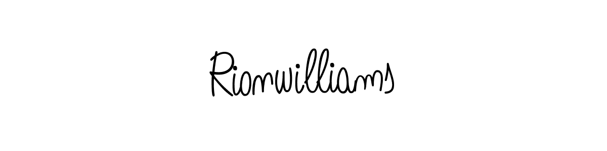 You should practise on your own different ways (Angelique-Rose-font-FFP) to write your name (Rionwilliams) in signature. don't let someone else do it for you. Rionwilliams signature style 5 images and pictures png