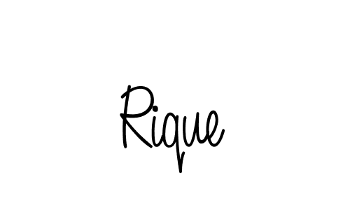 How to make Rique name signature. Use Angelique-Rose-font-FFP style for creating short signs online. This is the latest handwritten sign. Rique signature style 5 images and pictures png