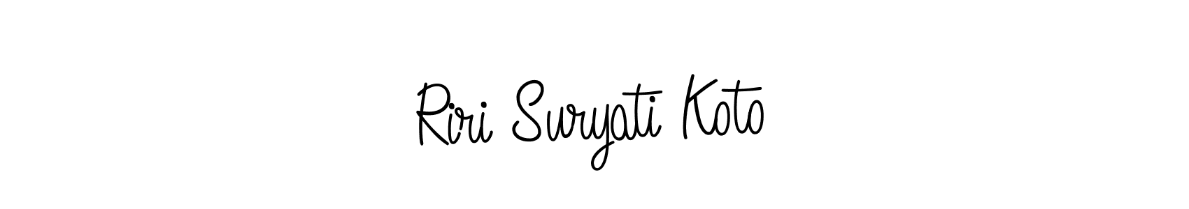 Riri Suryati Koto stylish signature style. Best Handwritten Sign (Angelique-Rose-font-FFP) for my name. Handwritten Signature Collection Ideas for my name Riri Suryati Koto. Riri Suryati Koto signature style 5 images and pictures png