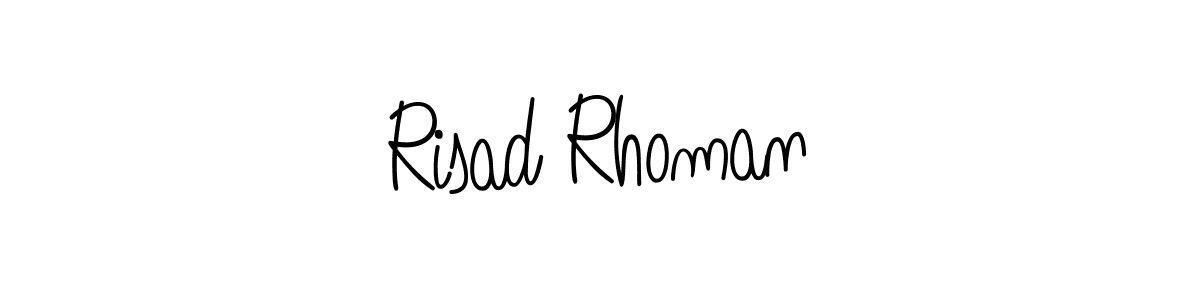 You should practise on your own different ways (Angelique-Rose-font-FFP) to write your name (Risad Rhoman) in signature. don't let someone else do it for you. Risad Rhoman signature style 5 images and pictures png