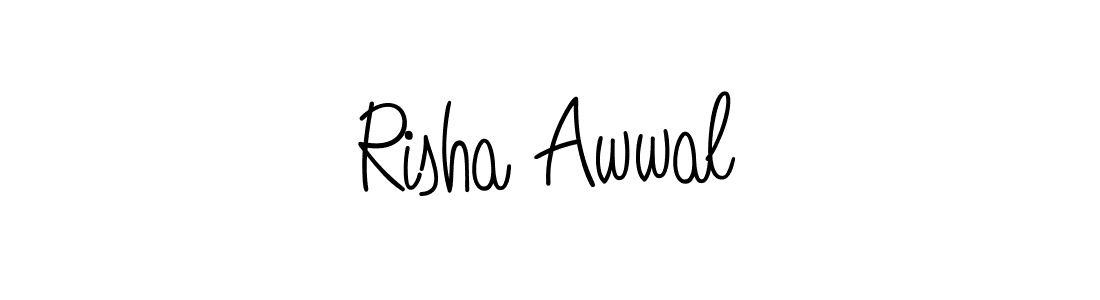 Once you've used our free online signature maker to create your best signature Angelique-Rose-font-FFP style, it's time to enjoy all of the benefits that Risha Awwal name signing documents. Risha Awwal signature style 5 images and pictures png