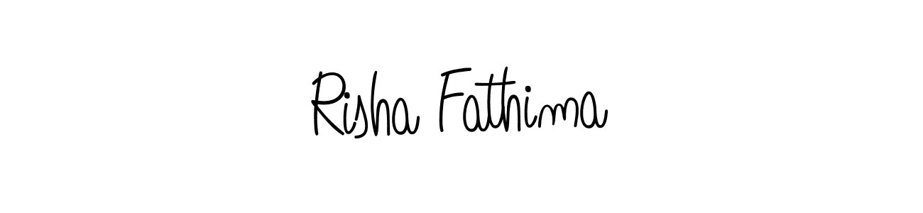 How to make Risha Fathima name signature. Use Angelique-Rose-font-FFP style for creating short signs online. This is the latest handwritten sign. Risha Fathima signature style 5 images and pictures png