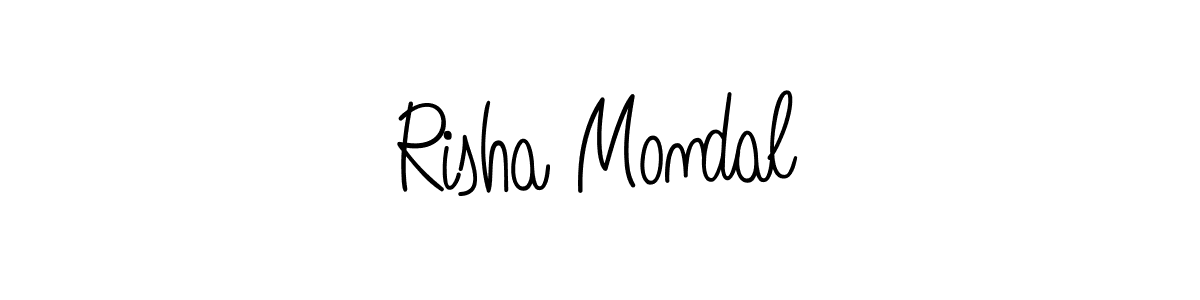 How to make Risha Mondal name signature. Use Angelique-Rose-font-FFP style for creating short signs online. This is the latest handwritten sign. Risha Mondal signature style 5 images and pictures png