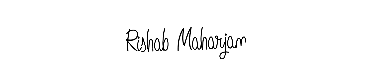 How to make Rishab Maharjan name signature. Use Angelique-Rose-font-FFP style for creating short signs online. This is the latest handwritten sign. Rishab Maharjan signature style 5 images and pictures png