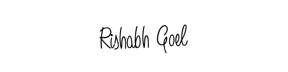 You should practise on your own different ways (Angelique-Rose-font-FFP) to write your name (Rishabh Goel) in signature. don't let someone else do it for you. Rishabh Goel signature style 5 images and pictures png