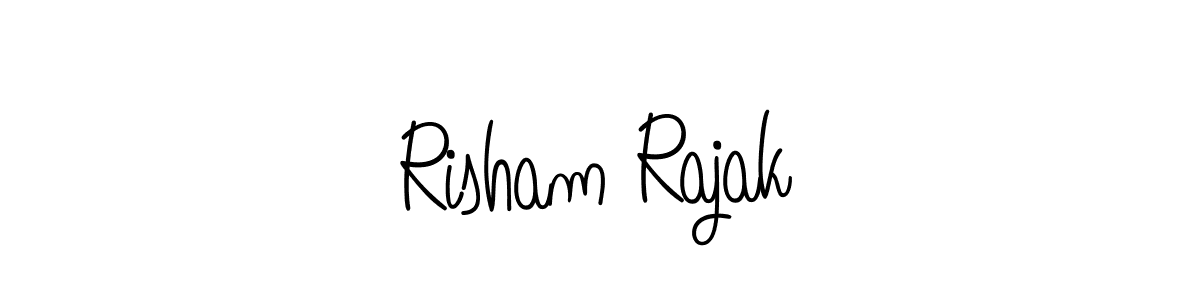 Use a signature maker to create a handwritten signature online. With this signature software, you can design (Angelique-Rose-font-FFP) your own signature for name Risham Rajak. Risham Rajak signature style 5 images and pictures png