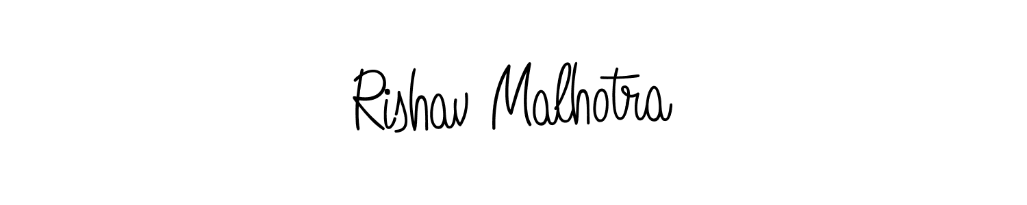 Use a signature maker to create a handwritten signature online. With this signature software, you can design (Angelique-Rose-font-FFP) your own signature for name Rishav Malhotra. Rishav Malhotra signature style 5 images and pictures png