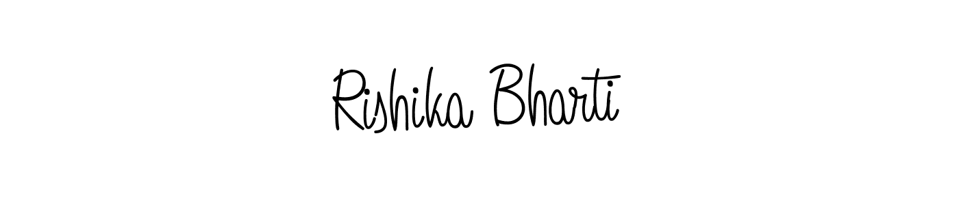 The best way (Angelique-Rose-font-FFP) to make a short signature is to pick only two or three words in your name. The name Rishika Bharti include a total of six letters. For converting this name. Rishika Bharti signature style 5 images and pictures png