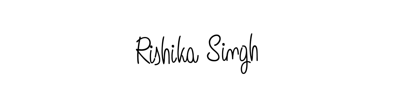 You should practise on your own different ways (Angelique-Rose-font-FFP) to write your name (Rishika Singh) in signature. don't let someone else do it for you. Rishika Singh signature style 5 images and pictures png