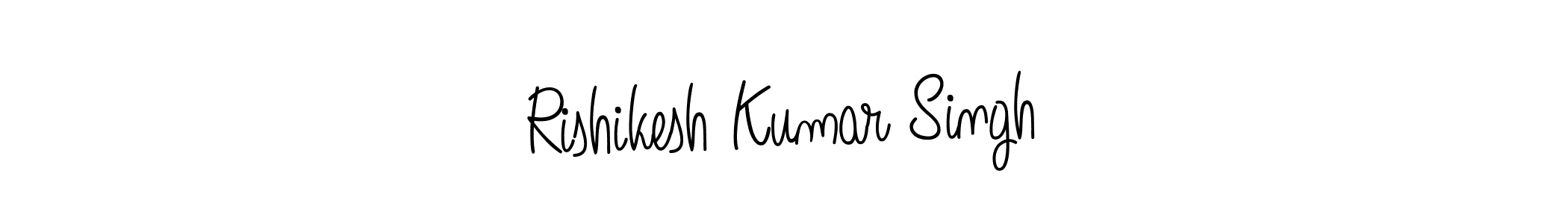 The best way (Angelique-Rose-font-FFP) to make a short signature is to pick only two or three words in your name. The name Rishikesh Kumar Singh include a total of six letters. For converting this name. Rishikesh Kumar Singh signature style 5 images and pictures png