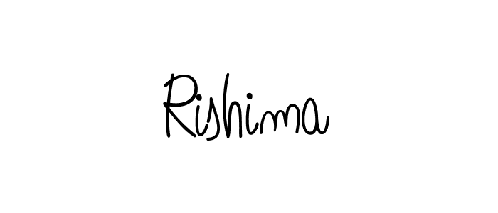 Make a beautiful signature design for name Rishima. With this signature (Angelique-Rose-font-FFP) style, you can create a handwritten signature for free. Rishima signature style 5 images and pictures png
