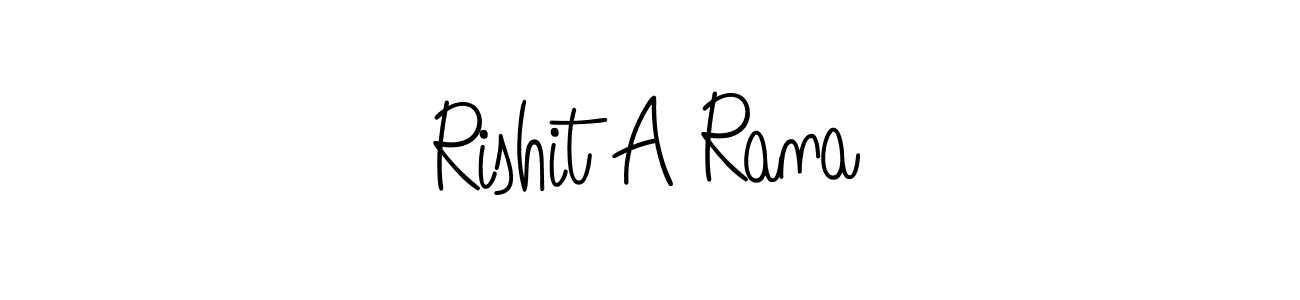 How to make Rishit A Rana name signature. Use Angelique-Rose-font-FFP style for creating short signs online. This is the latest handwritten sign. Rishit A Rana signature style 5 images and pictures png