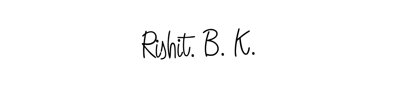 Make a beautiful signature design for name Rishit. B. K.. With this signature (Angelique-Rose-font-FFP) style, you can create a handwritten signature for free. Rishit. B. K. signature style 5 images and pictures png