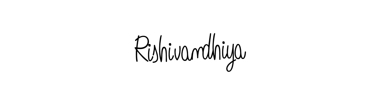 Use a signature maker to create a handwritten signature online. With this signature software, you can design (Angelique-Rose-font-FFP) your own signature for name Rishivandhiya. Rishivandhiya signature style 5 images and pictures png