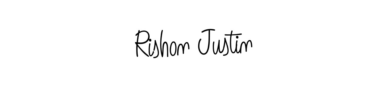Create a beautiful signature design for name Rishon Justin. With this signature (Angelique-Rose-font-FFP) fonts, you can make a handwritten signature for free. Rishon Justin signature style 5 images and pictures png