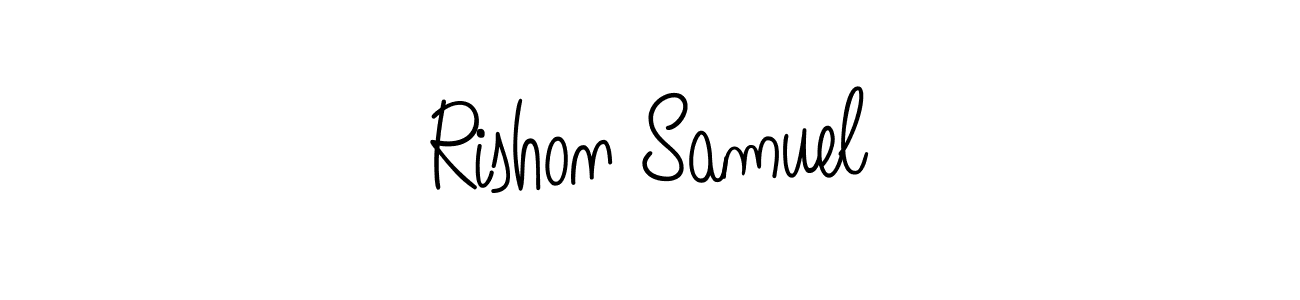 if you are searching for the best signature style for your name Rishon Samuel. so please give up your signature search. here we have designed multiple signature styles  using Angelique-Rose-font-FFP. Rishon Samuel signature style 5 images and pictures png
