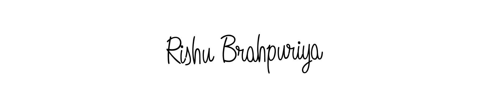 You should practise on your own different ways (Angelique-Rose-font-FFP) to write your name (Rishu Brahpuriya) in signature. don't let someone else do it for you. Rishu Brahpuriya signature style 5 images and pictures png