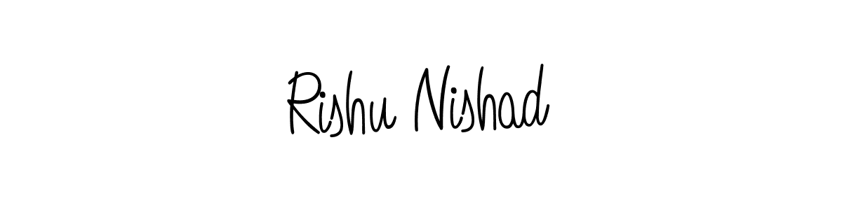 if you are searching for the best signature style for your name Rishu Nishad. so please give up your signature search. here we have designed multiple signature styles  using Angelique-Rose-font-FFP. Rishu Nishad signature style 5 images and pictures png