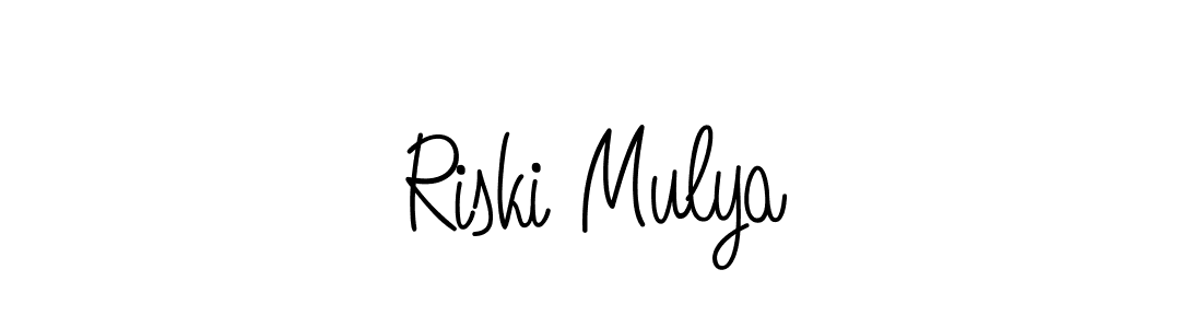 Design your own signature with our free online signature maker. With this signature software, you can create a handwritten (Angelique-Rose-font-FFP) signature for name Riski Mulya. Riski Mulya signature style 5 images and pictures png