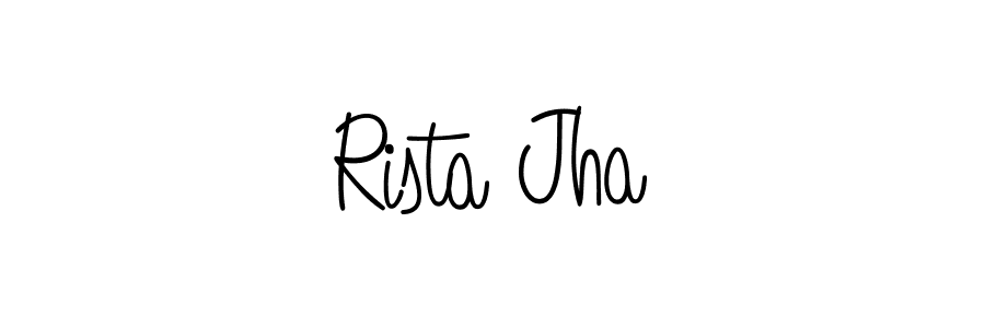 You should practise on your own different ways (Angelique-Rose-font-FFP) to write your name (Rista Jha) in signature. don't let someone else do it for you. Rista Jha signature style 5 images and pictures png