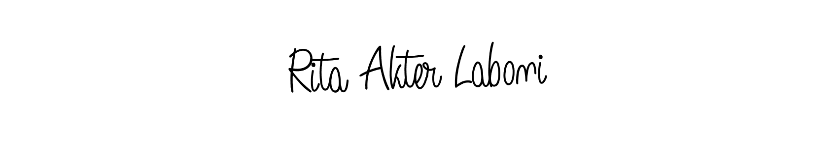 You should practise on your own different ways (Angelique-Rose-font-FFP) to write your name (Rita Akter Laboni) in signature. don't let someone else do it for you. Rita Akter Laboni signature style 5 images and pictures png